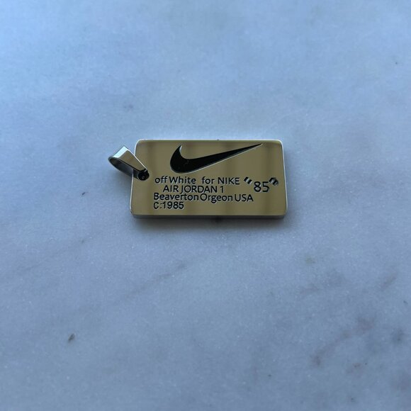 NIKE Dog Tag Chain Necklace - Silver - 20" Thin Chain - Easter Gift - Picture 5 of 6
